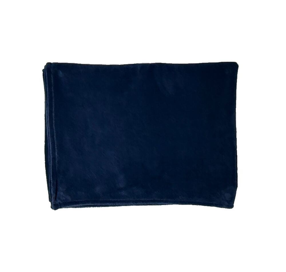 Kate Spade Queen Size Fleece Coverlet Plush Navy Blue Soft Fleece Throw Blanket